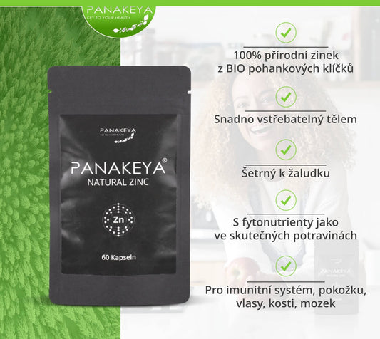 PANAKEYA® Natural Zinc - doplněk výživy (60 kapslí)
